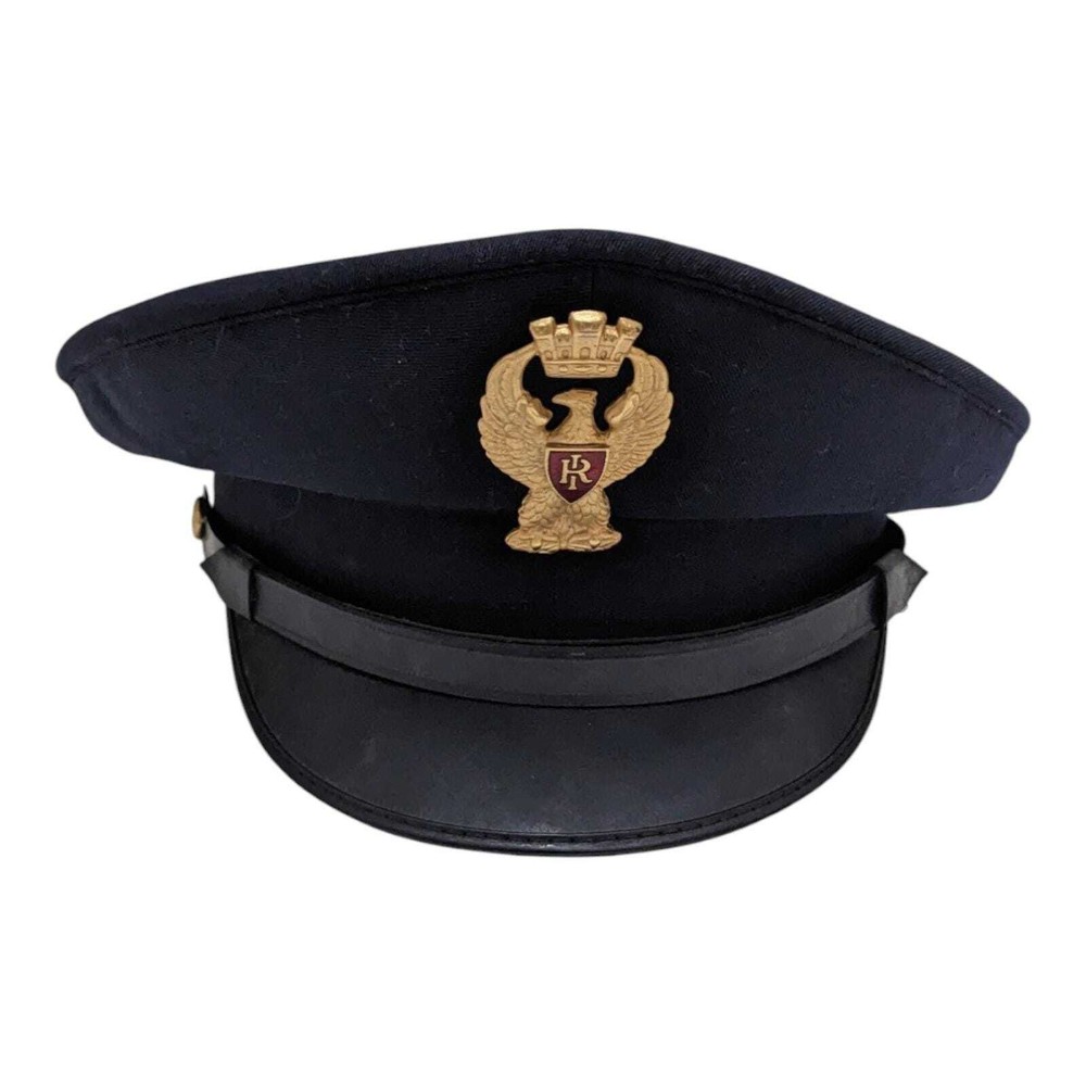 Vintage Italian Police Carabinieri Polizia Officers Peak Cap Hat & Badge