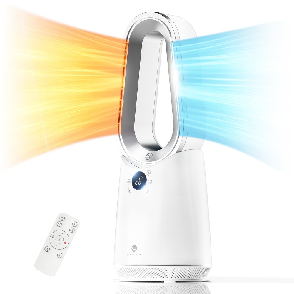 ULTTY Space Heater, Portable Electric Heaters and Cooler Fan Combo with Remot...