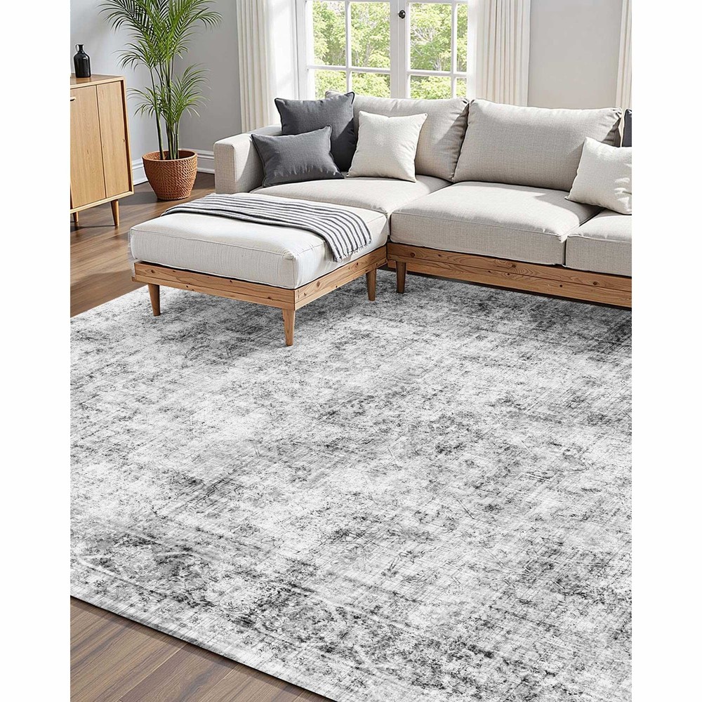 Uimoso Area Rug 6 ft x 9 ft Large Carpet Non Slip Indoor Mat Bedroom Living Room