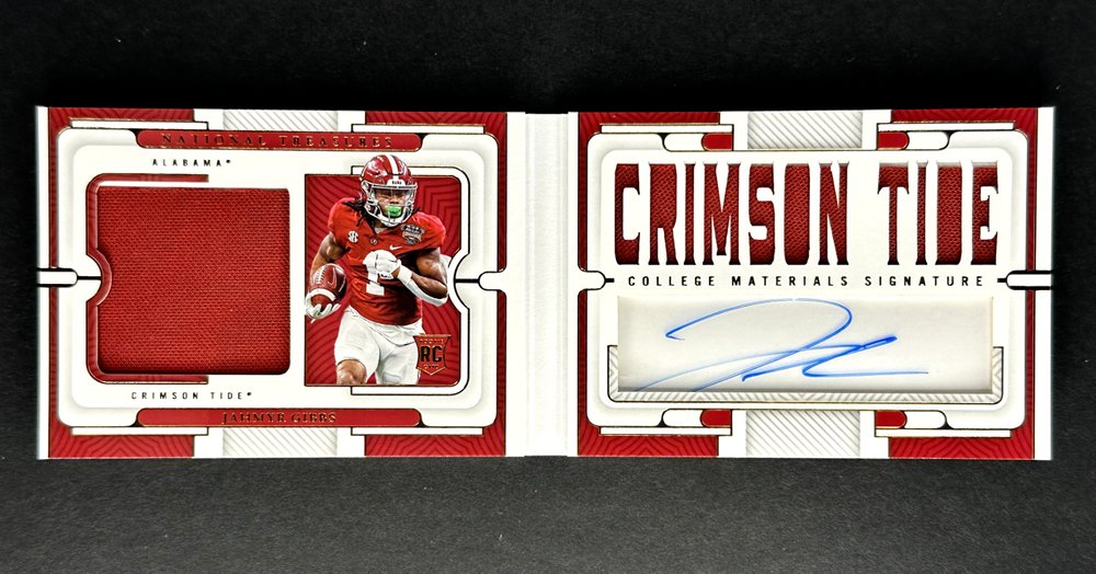 Jahmyr Gibbs 2023 National Treasures Auto Patch Booklet /99 Alabama/Lions RC