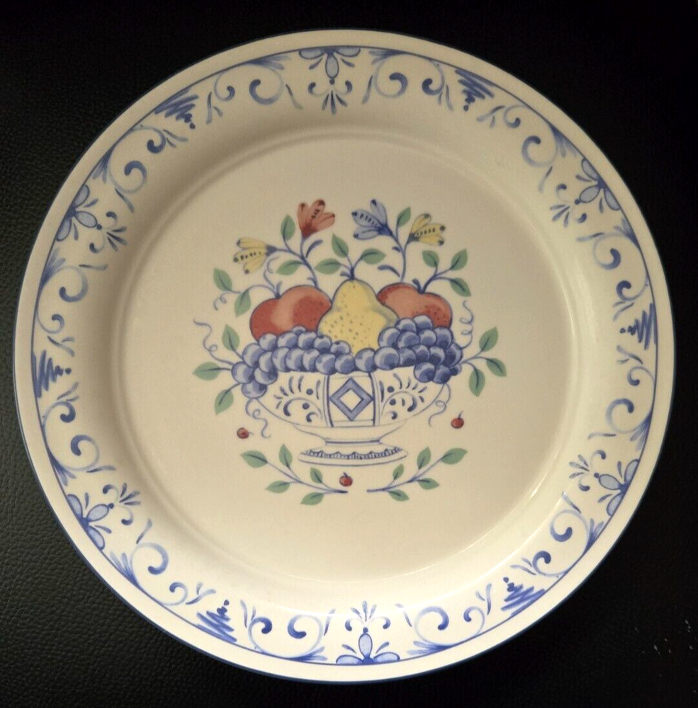 SET OF 2 LENOX CHINASTONE COUNTRY FRUIT DINNER PLATES 10 3/4