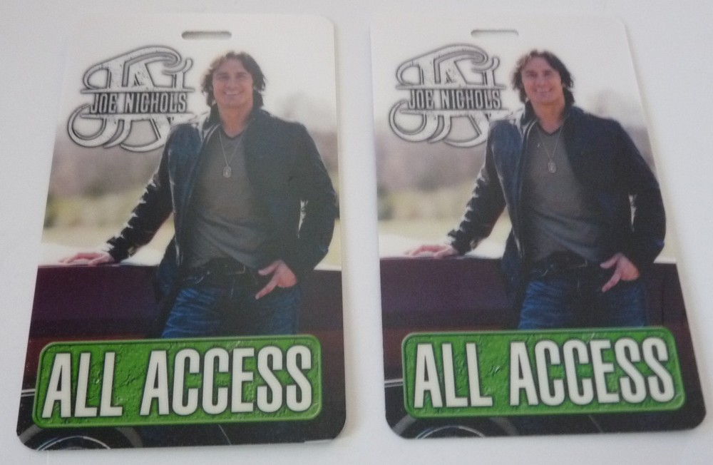 Joe Nichols All Access Concert Tour Backstage Laminate Pass D12