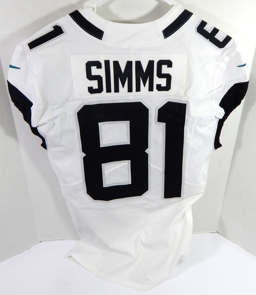 2019 Jacksonville Jaguars Marcus Simms #81 Game Issued White Jersey 25 100 P 5