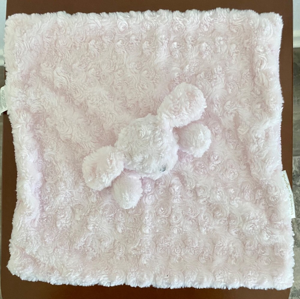 BLANKETS & BEYOND Soft Minky Pink Bunny Lovey Security Blanket Plush for Baby