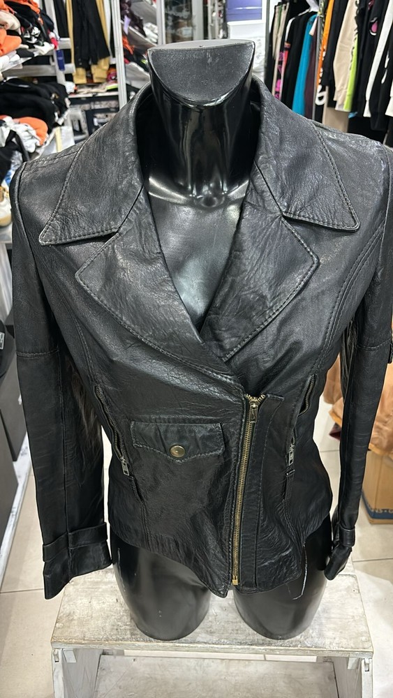 Real leather Fibok Jacket for women size 40 black LLD195