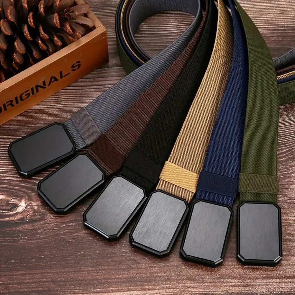 Mens Stretch Belt Quick Release Magnetic Buckle Elastic Webbing