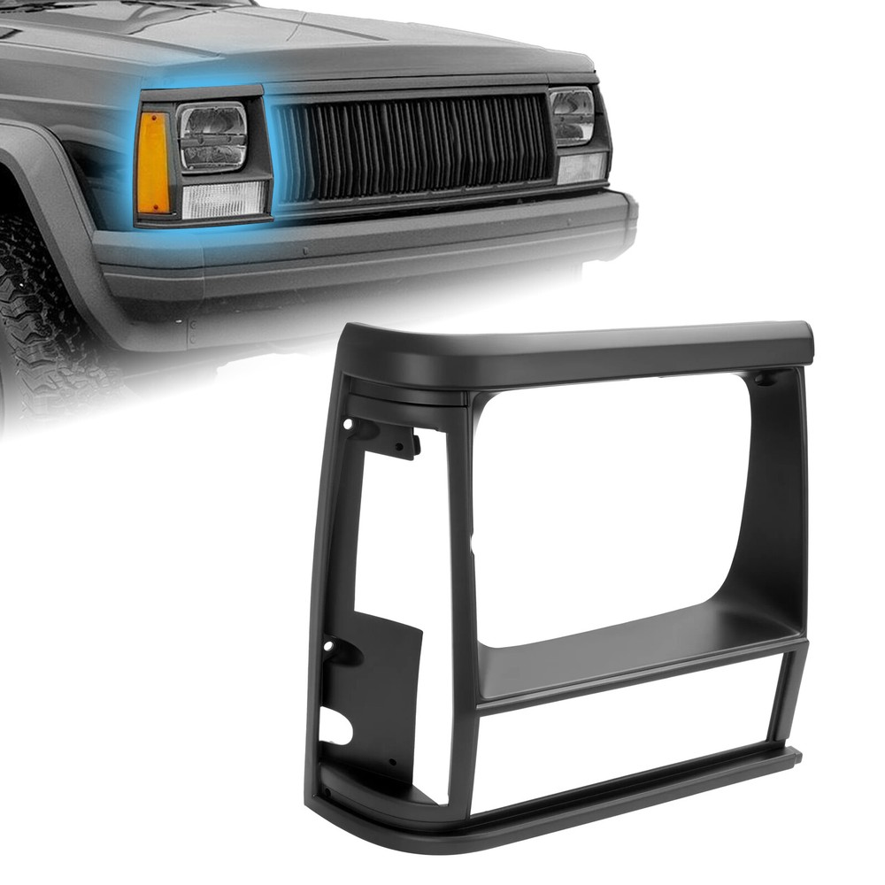 Painted Matte Black Headlight Door Cover  For Jeep Cherokee 91-96 Comanche 91-92