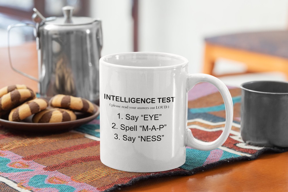 Sarcastic Eye Map Ness White Coffee Mug Funny Novelty Gift Idea