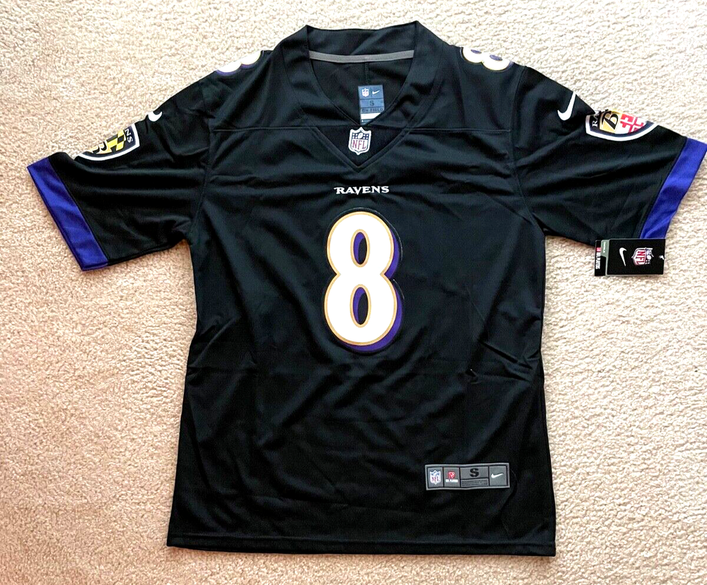 Ravens Jackson 8 NWT Youth Jersey, All Patches No Printing, Ships Tomorrow
