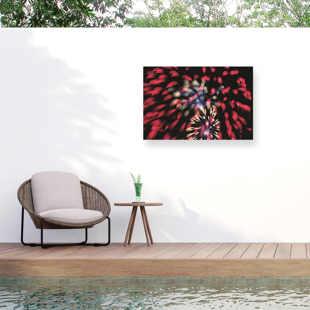 Outdoor Canvas Art - Kurt Shaffer 'Abstract Fireworks 2020 14' Wall Art for O...