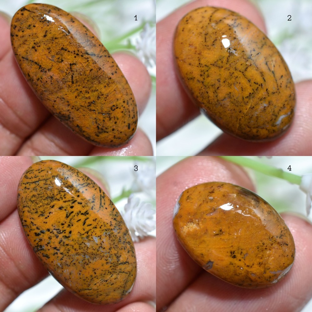 Oval Shape Dendrite Opal Cabs – Natural Unique Patterned Gemstone for Jewelry