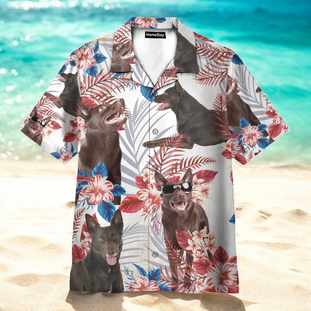 Australian Kelpie Tropical Leaves Hawaiian Shirt for Stylish Comfort