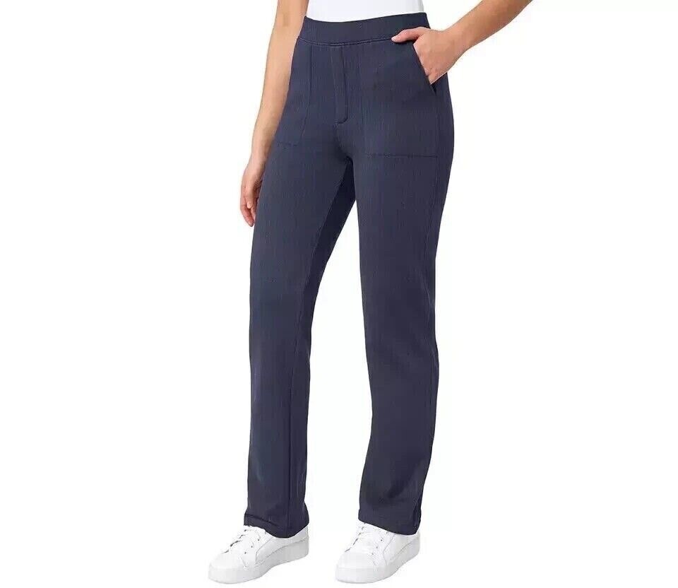 Mondetta Women's Herringbone Straight Leg Pants, Blue, Size  L