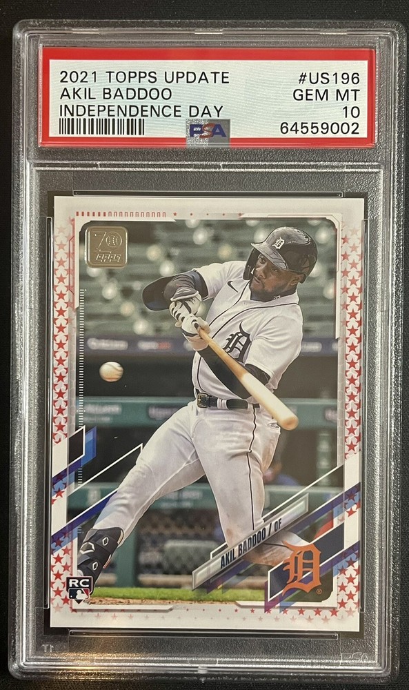 Akil Baddoo 2021 Topps Update #US196 Independence Day /76 PSA 10 Gem Mint RC