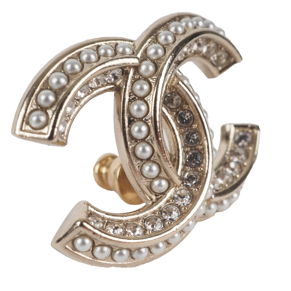 CHANEL B20 CC Stud Pearl Earrings Luxury Designer Fashion Jewelry 680 EUR