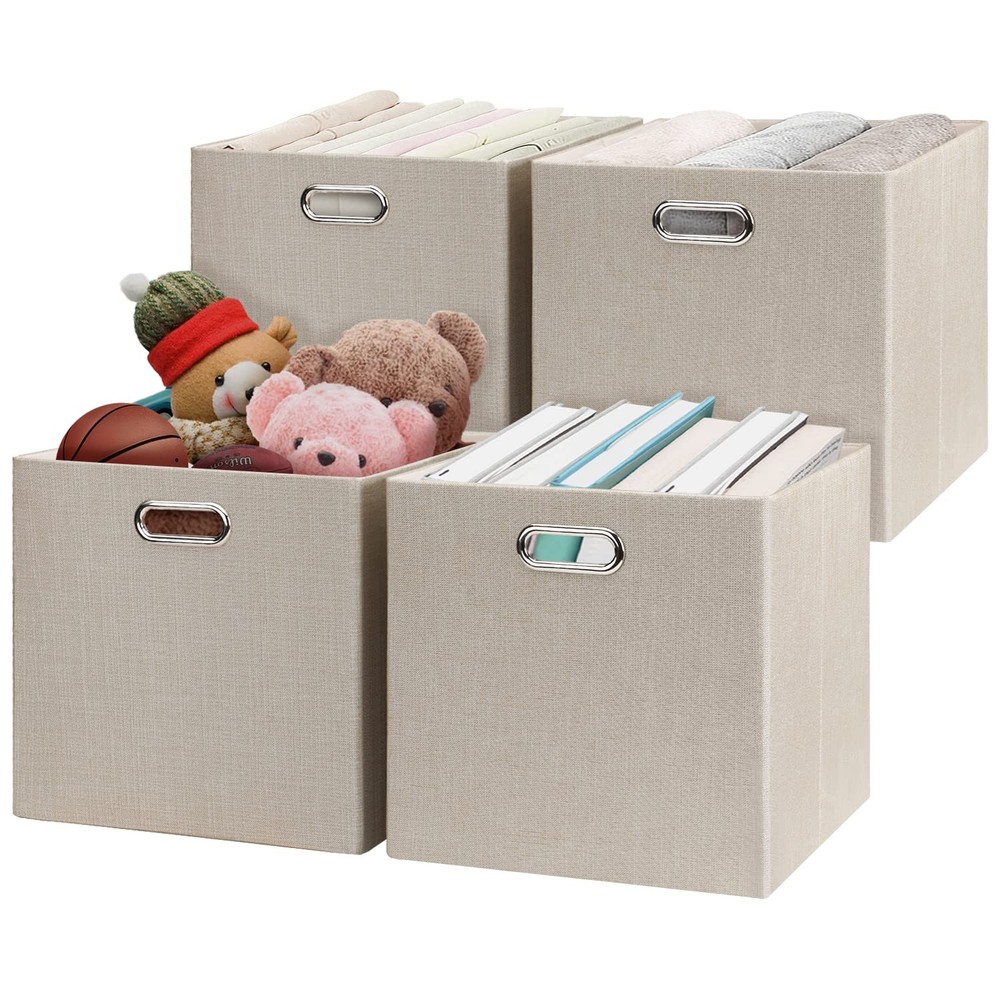Foldable 13x13 Storage Cube Bins for Closet Organizer and Home Decor