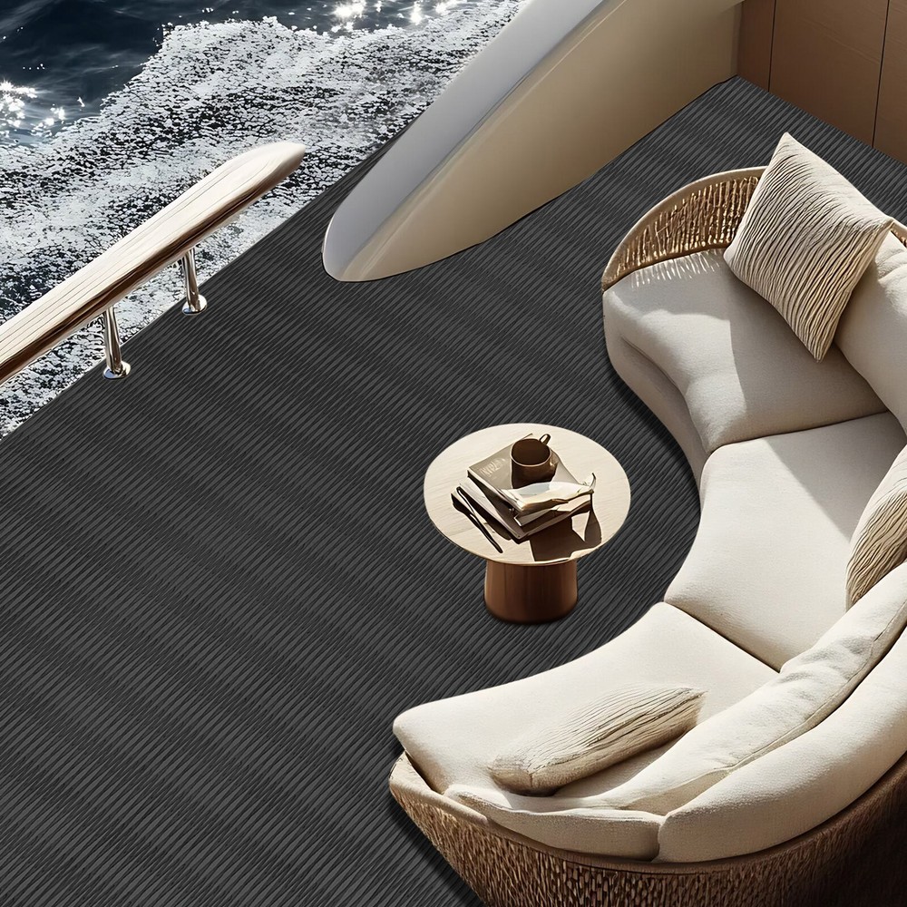 240x118cm Black EVA Waterproof Self-Adhesive Boat Carpet Flooring Mat for Boats and Cars