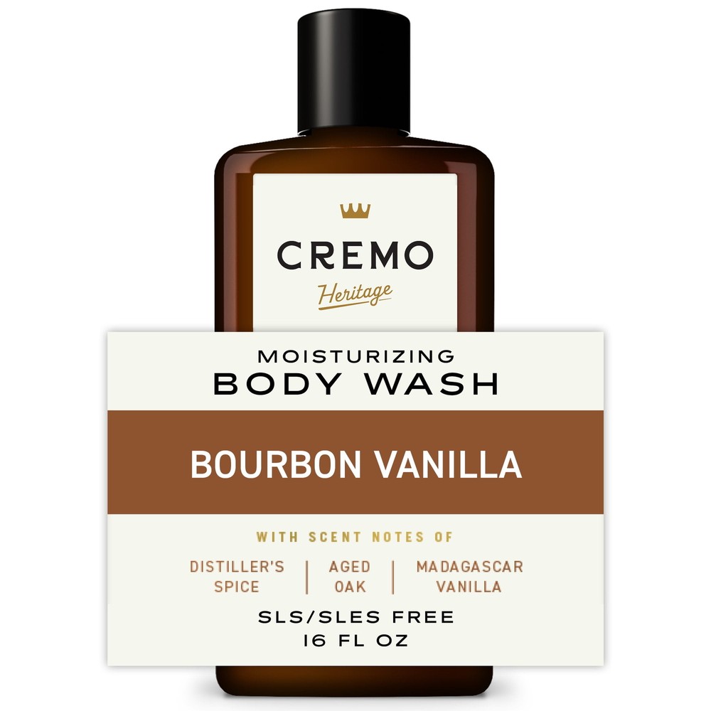 Cremo Mens Body Wash, 16 Oz, Bourbon Vanilla Scent