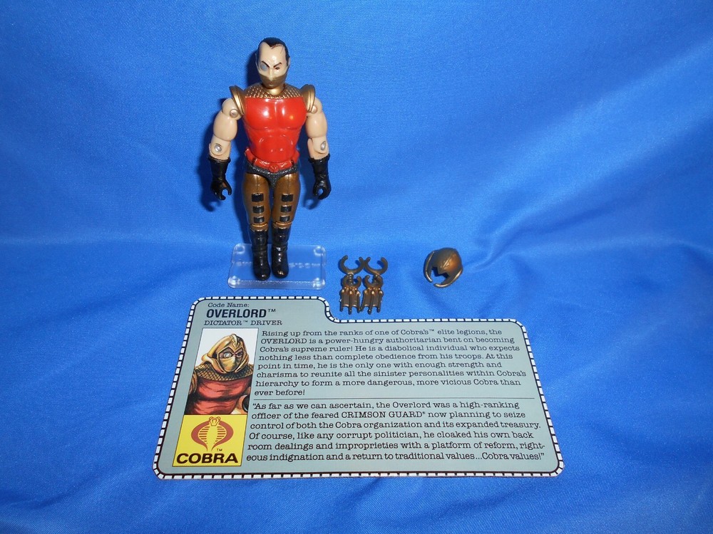 1990 GI Joe Overlord Lot Claw Helmet Complete Mint 1 Dot File Card  