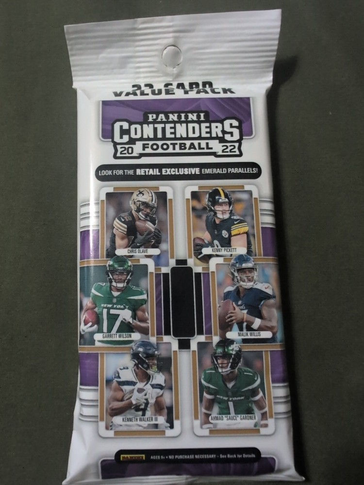 2022 Panini Contenders Football Jumbo Value Sealed Fat Pack 22 Cards