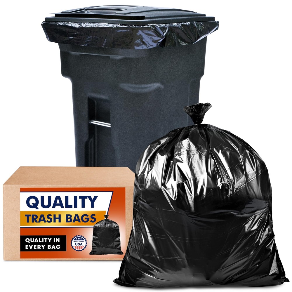 95-96 Gallon Trash Bags, (ValuePack 25 Bags w/Ties) 100 Gallon Extra Large Tr...