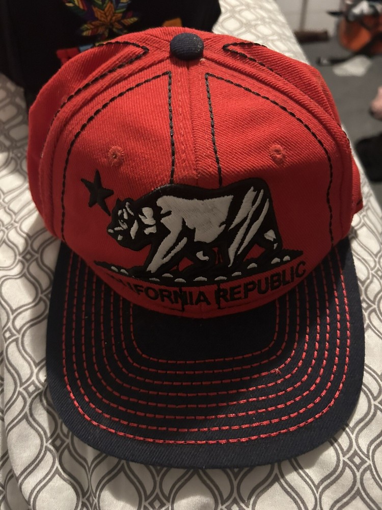Cali Republic Snapback Hat Bear Flat Bill Golden State Pride CA