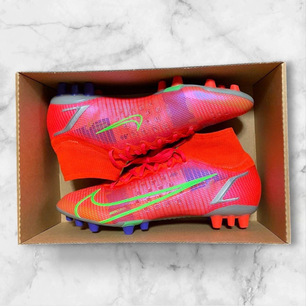 Nike Mercurial Superfly 8 AG Soccer Cleats US 9.5 - Used, Zero Glide Laces