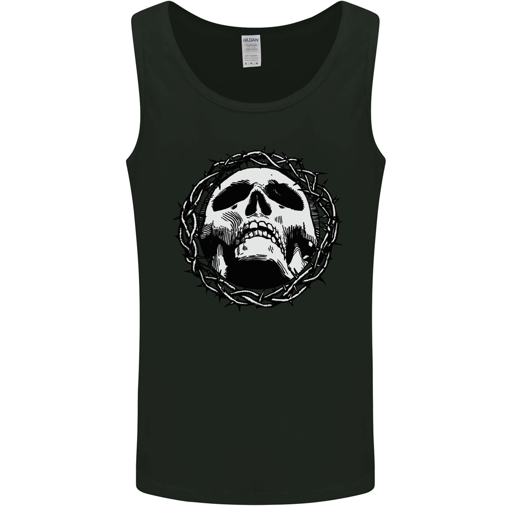 A Skull in Thorns Gothic Christ Jesus Mens Vest Tank Top