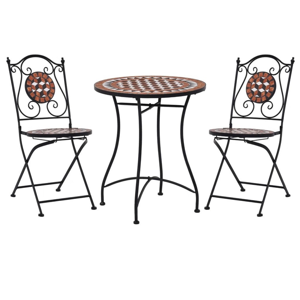 Mosaic Bistro Set Terracotta Powder-coated iron, ceramic tile