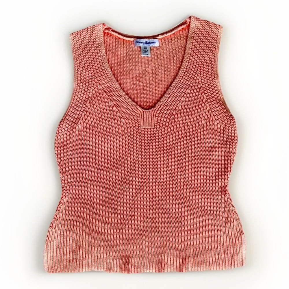 Tommy Bahama Women’s Petite Small  Belle Haven Knit Tank Orange