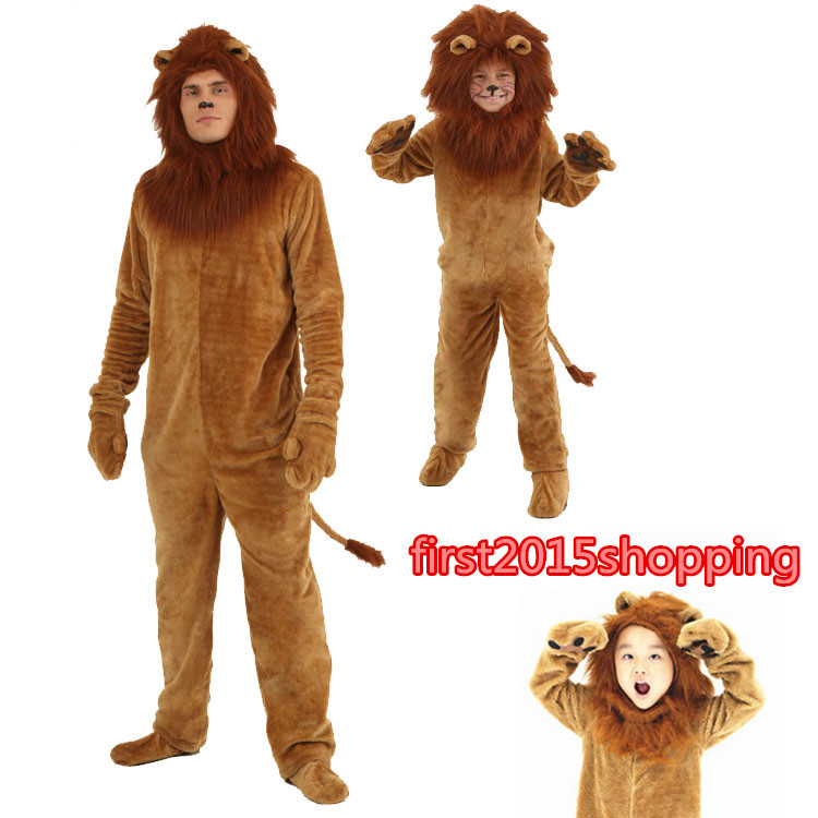 Halloween Birthday party game fancy dress Lion Mascot Costume Adults kids Size