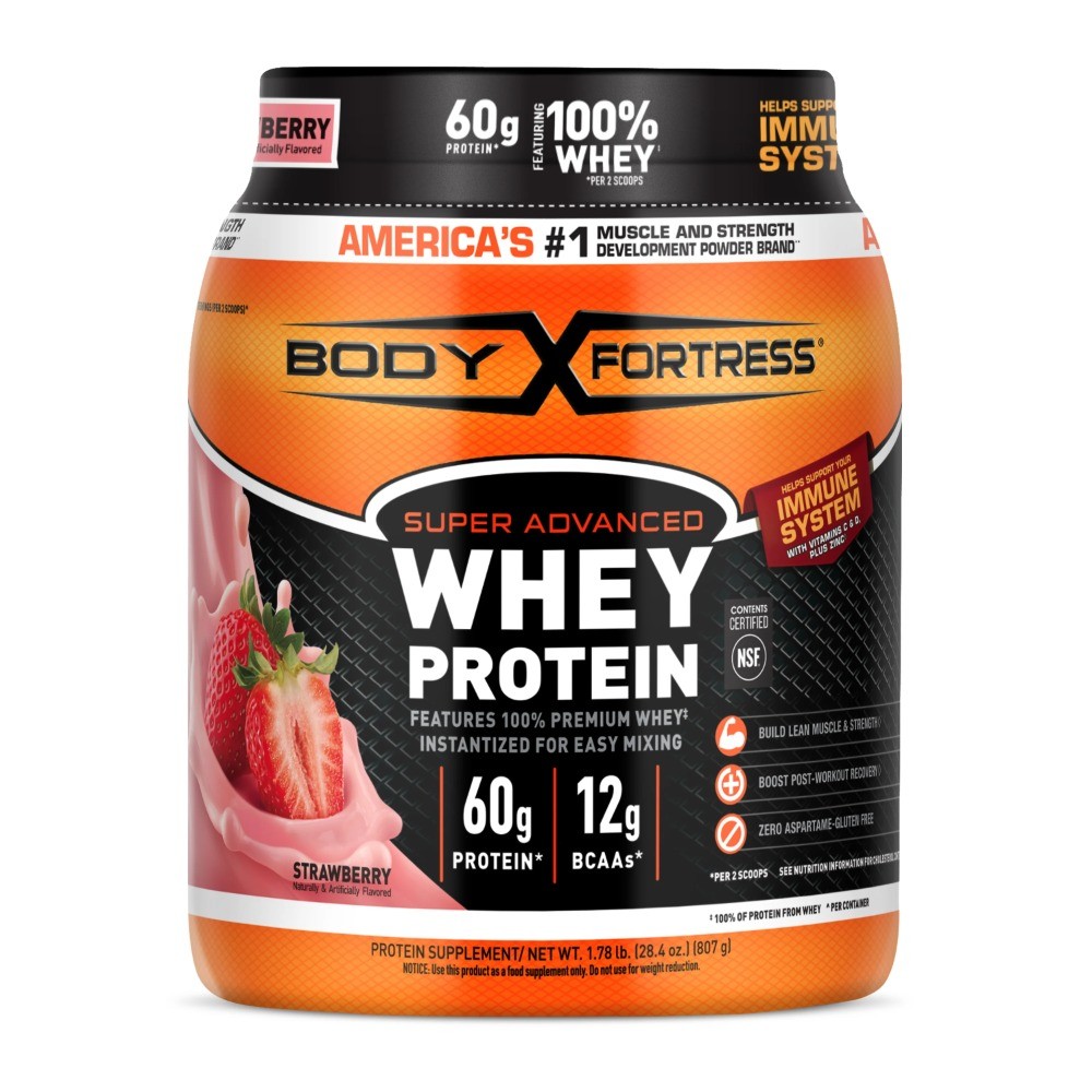Super Advanced Premium Whey Protein Powder Strawberry 1.78lbs