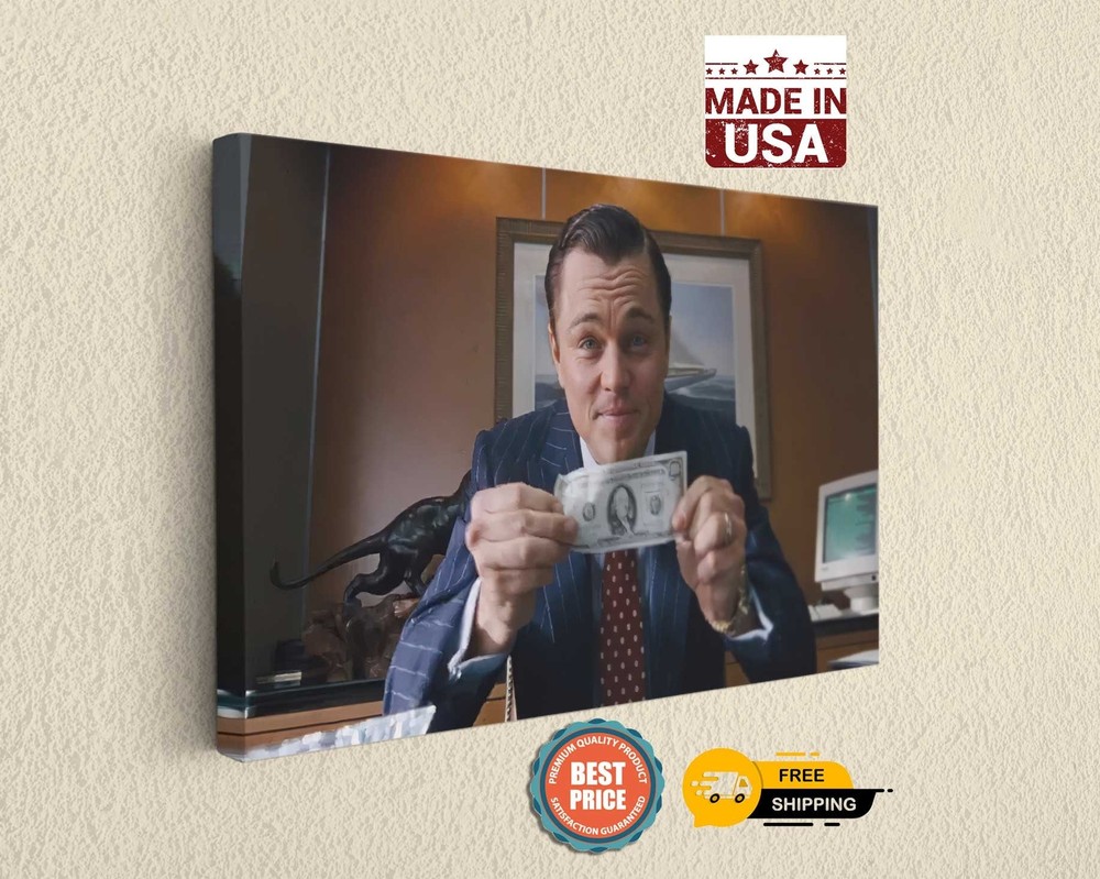 Leonardo Dicaprio Wolf of Wall Street Canvas Poster, Wall Art, Canvas Print