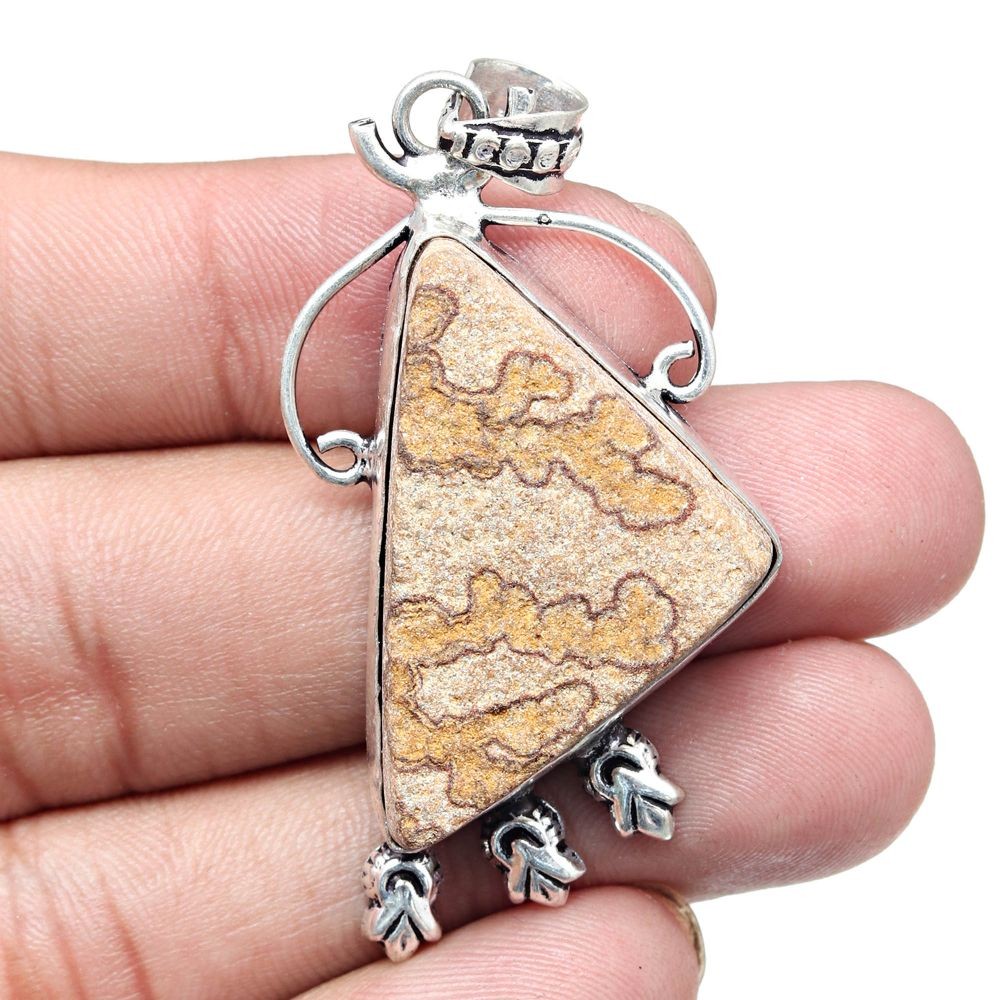 Dendritic Drusy Gemstone Necklace Jewelry Gift For Her 2.25 Inches