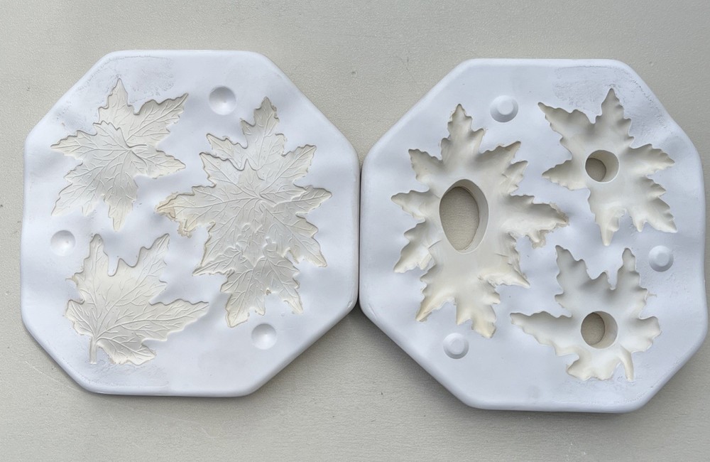 Dona’s Molds D803 MAPLE LEAF BASES Vintage 1990 Ceramic Mold Slip