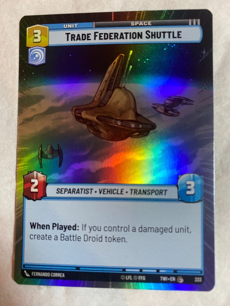 STAR WARS UNLIMITED TCG ToR TRADE FEDERATION SHUTTLE HYPERSPACE Foil Card NM
