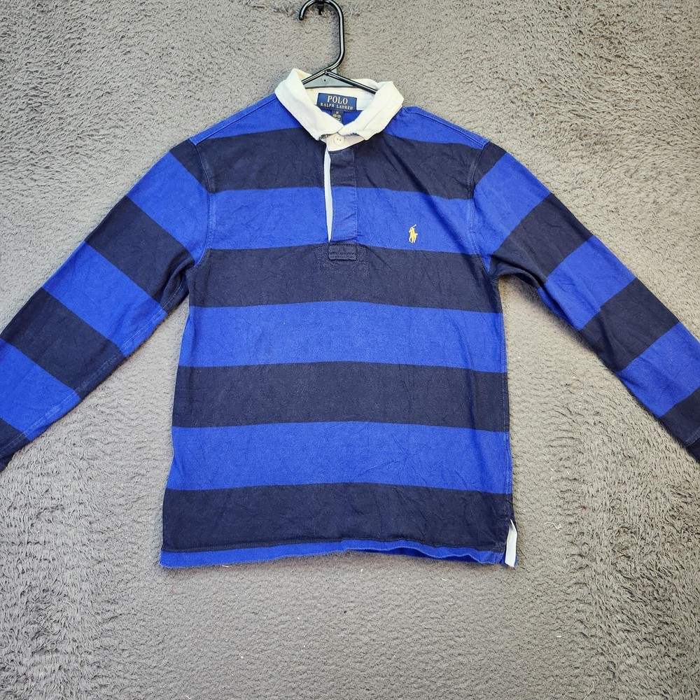 Polo Ralph Lauren Rugby Shirt Boys Medium 10-12 Striped Long Sleeve Top