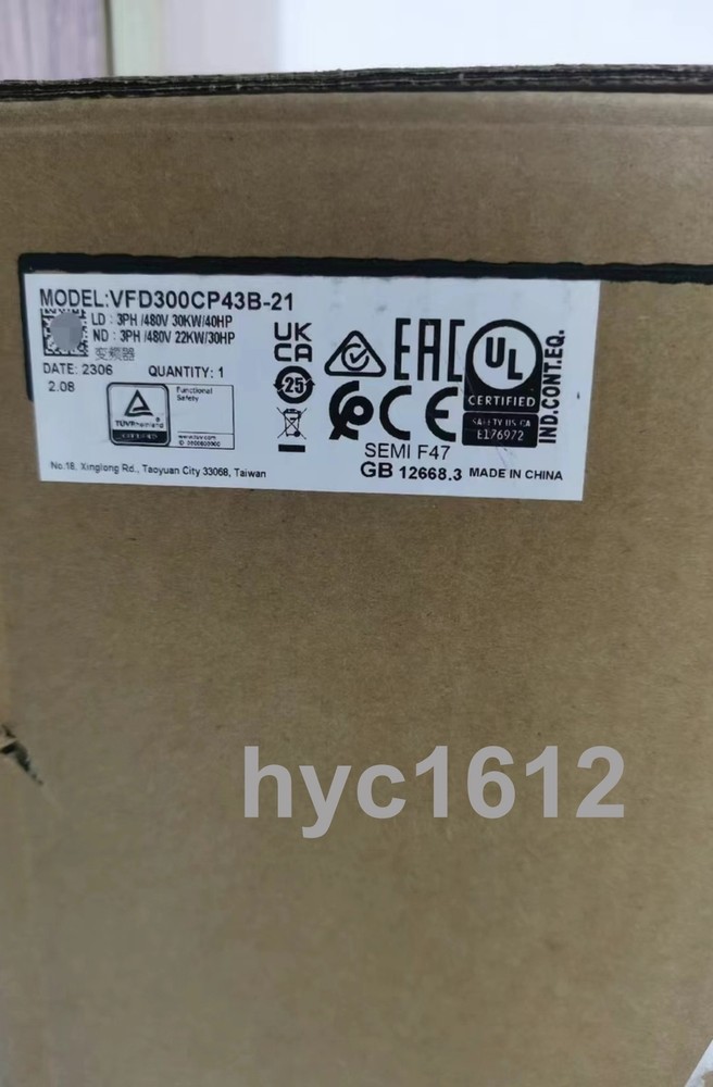 VFD300CP43B-21 DELTA VFD Inverter Frequency converter 30kw 40HP 3phase AC380V