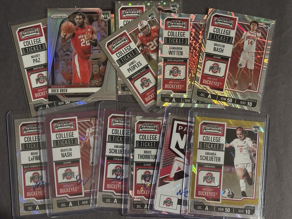 2025 Panini NIL Buckeyes 12 Card Autograph, Serial Number, Parallel Lot