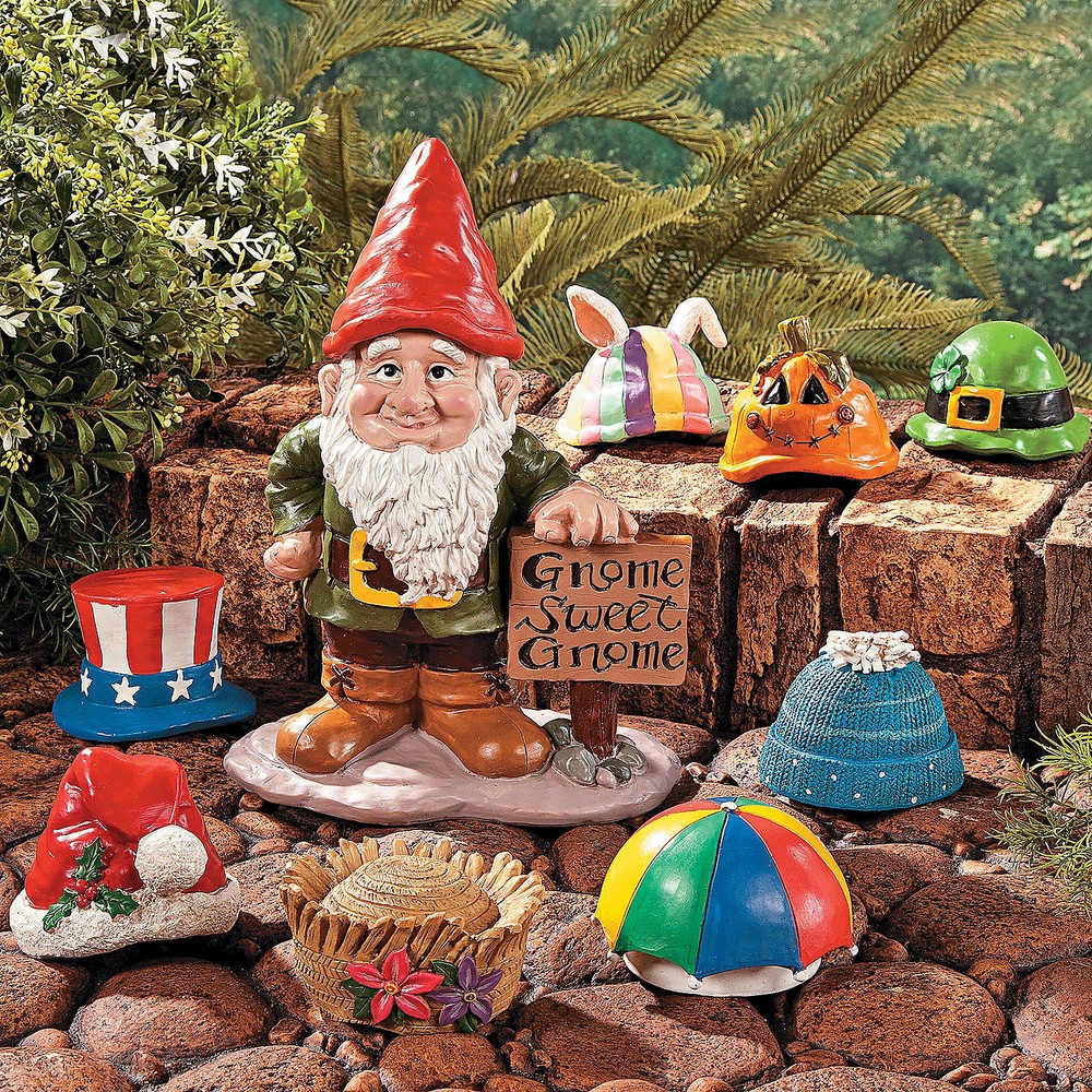 Seasonal Garden Gnome Collection for Outdoor Home Decor, 10-Piece Set-image