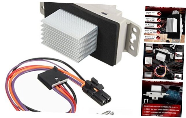 15-81773 HVAC Fan Blower Motor Resistor Kit with Harness Compatible with Chevy