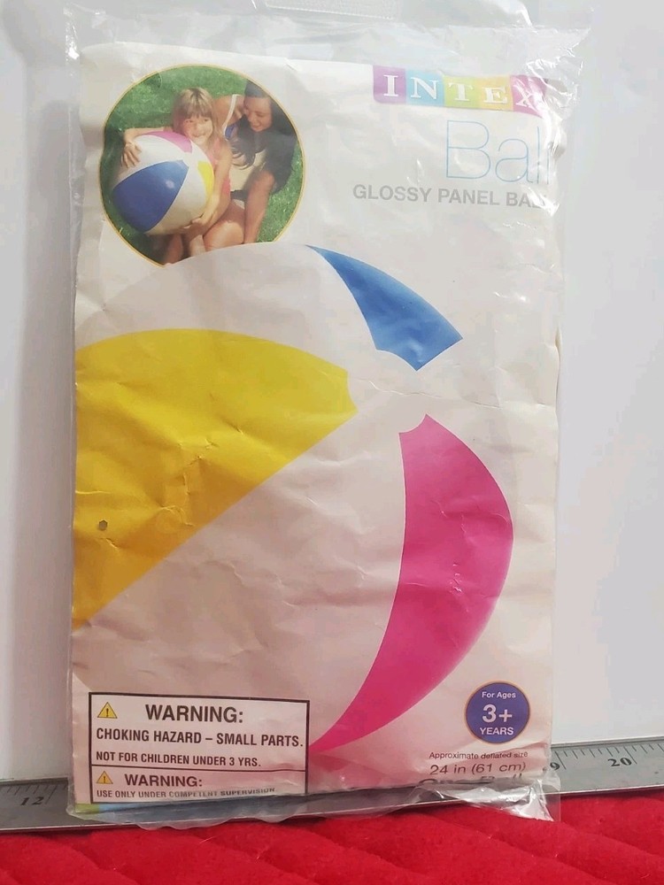 New Sealed Intex 2012 Glossy Panel Blow Up Inflatable Large Beach Ball 24”