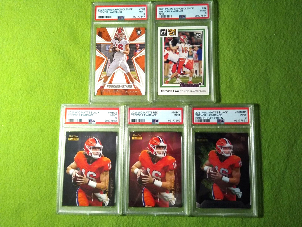 5 Graded NFL Football Rookie Cards- Trevor Lawrence.