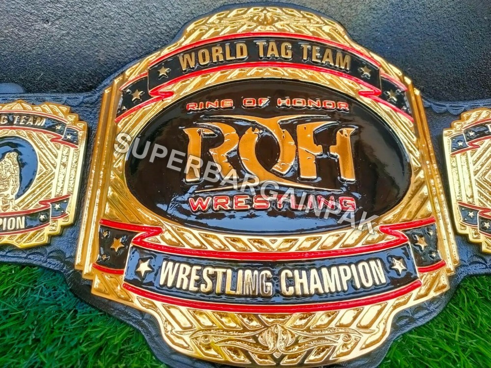World Tag Team ROH Wrestling Champion Championship Belt 4mm Zinc