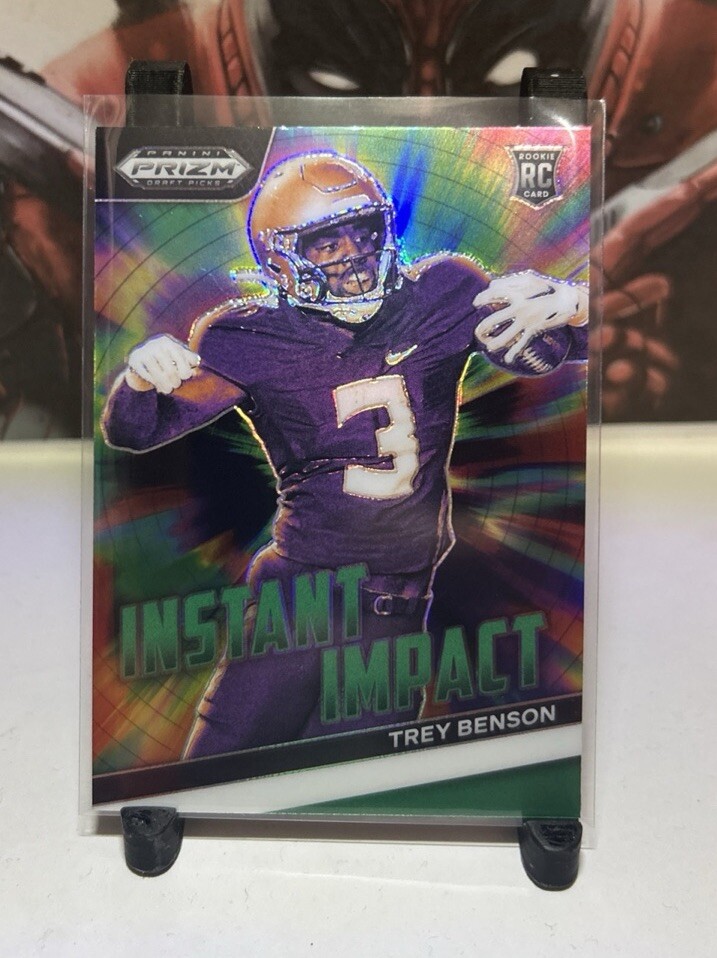 2024 Panini Prizm Draft Picks Trey Benson Green Prizm Instant Impact Rookie Card II-TB