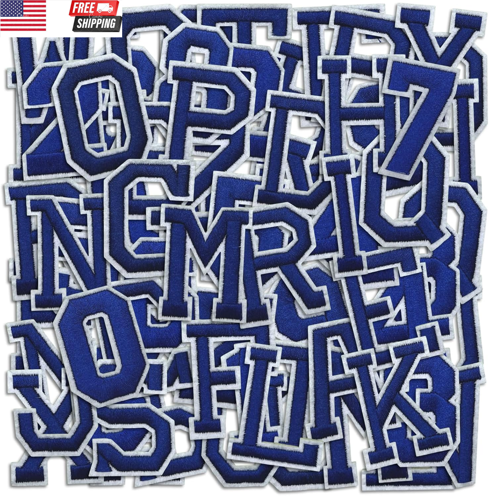 Letter and Number Iron on Patches, A-Z Alphabet and Numbers 0-9 Embroidery Appli