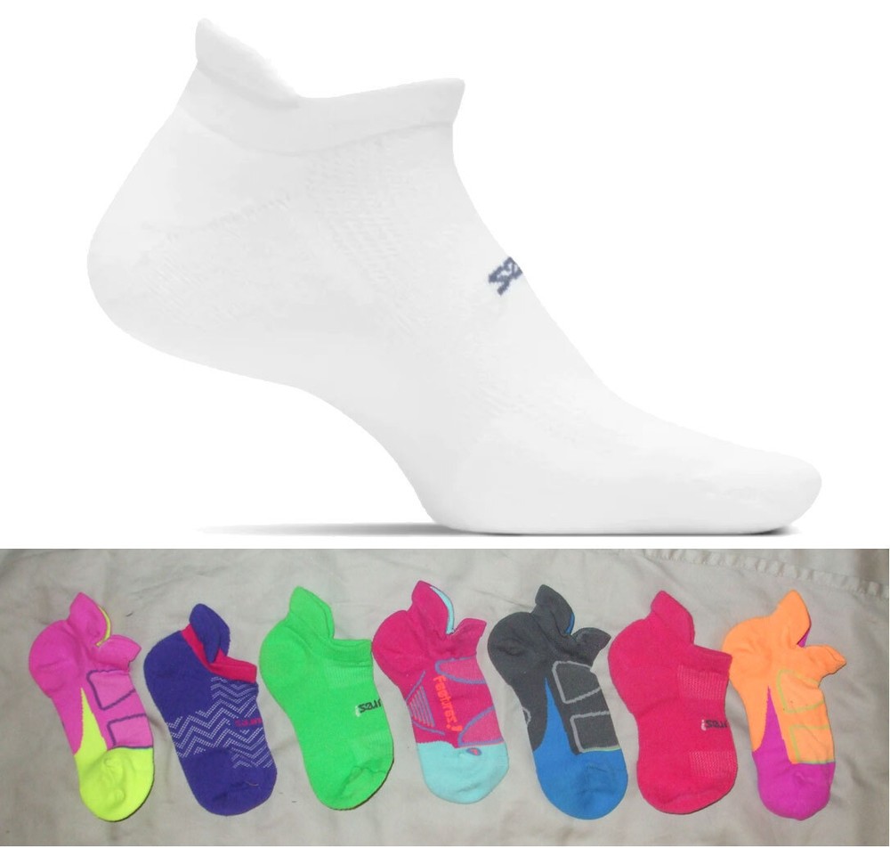 Feetures No-Show-Tab Running Socks, Cushion, Women's S