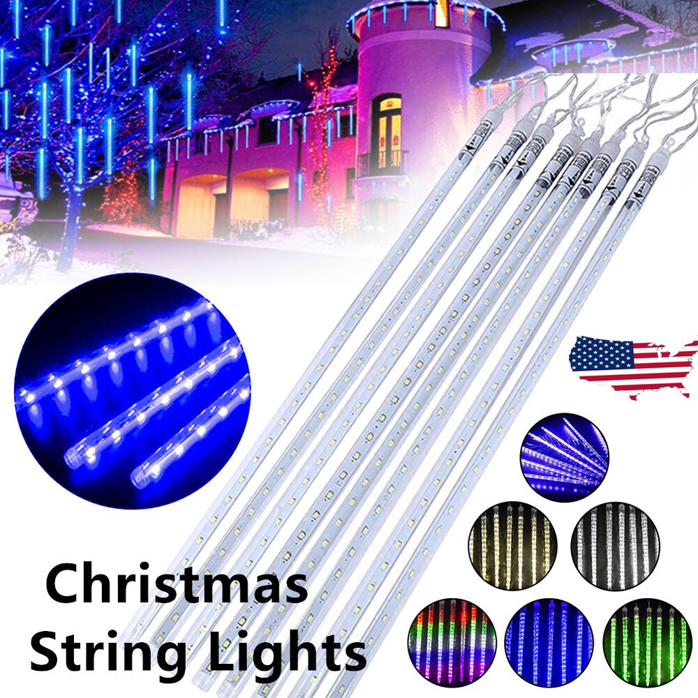 8PCS Christmas LED Meteor Shower Rain Lights Fairy String Lights for Holiday Decor