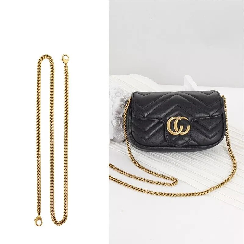 Metal Chain Crossbody Shoulder Strap for Gucci Marmont Series Replacement Strap*