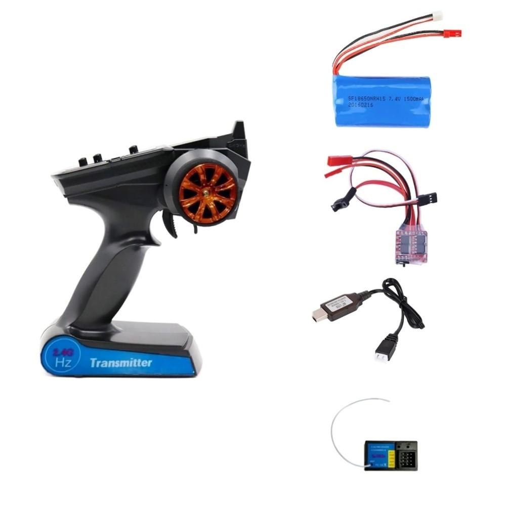 2.4G 3CH RC Transmitter Receiver 30A ESC Battery Charging Cable for WPL RC Car